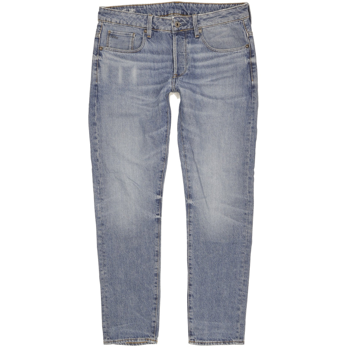 G-Star 3301 Men Blue Straight Slim Jeans W32 L31