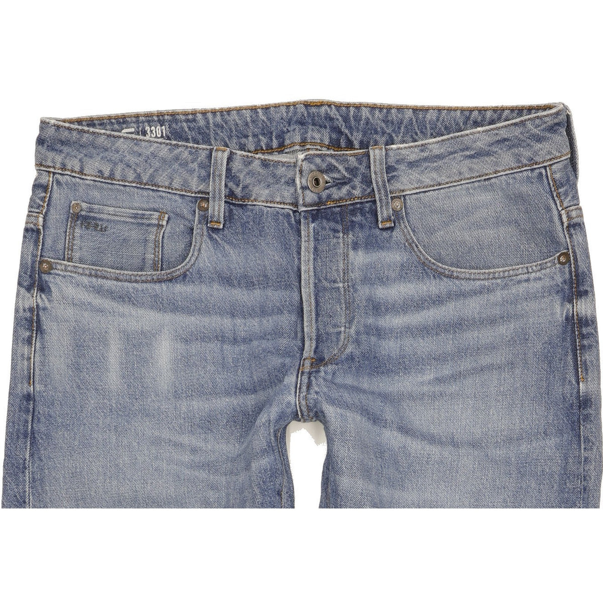 G-Star 3301 Men Blue Straight Slim Jeans W32 L31