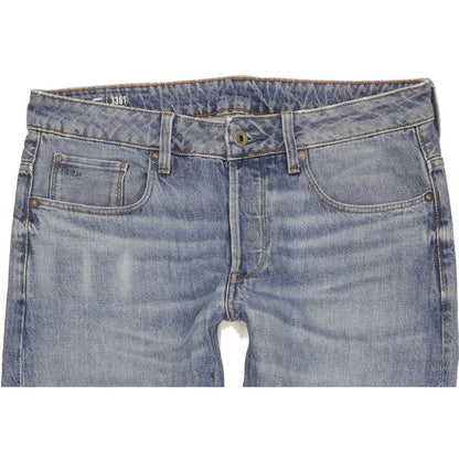 G-Star 3301 Men Blue Straight Slim Jeans W32 L31