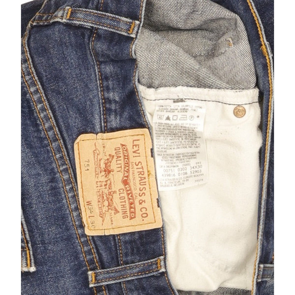 Levi's 751 Men Blue Straight Regular Jeans W34 L29