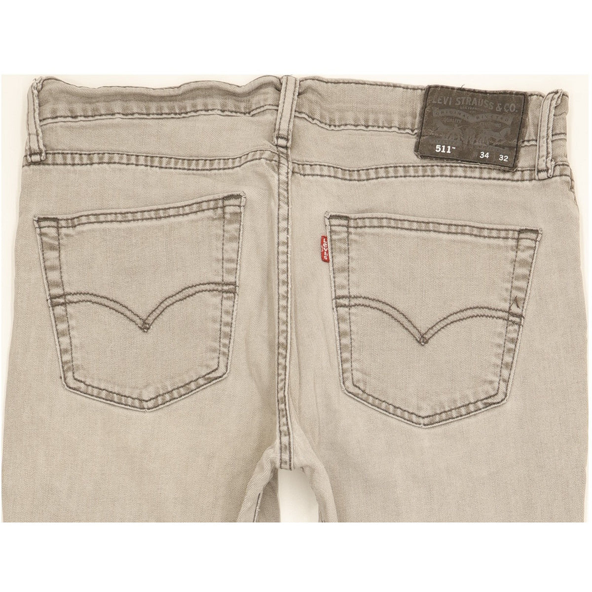 Levi's 511 Men Grey Straight Slim Stretch Jeans W34 L31