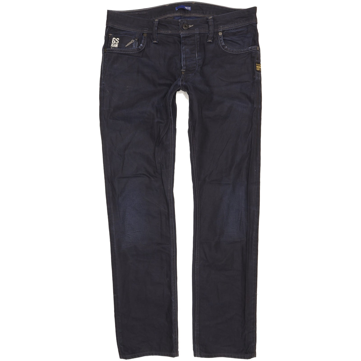 G-Star Attacc Men Navy Straight Slim Jeans W33 L32