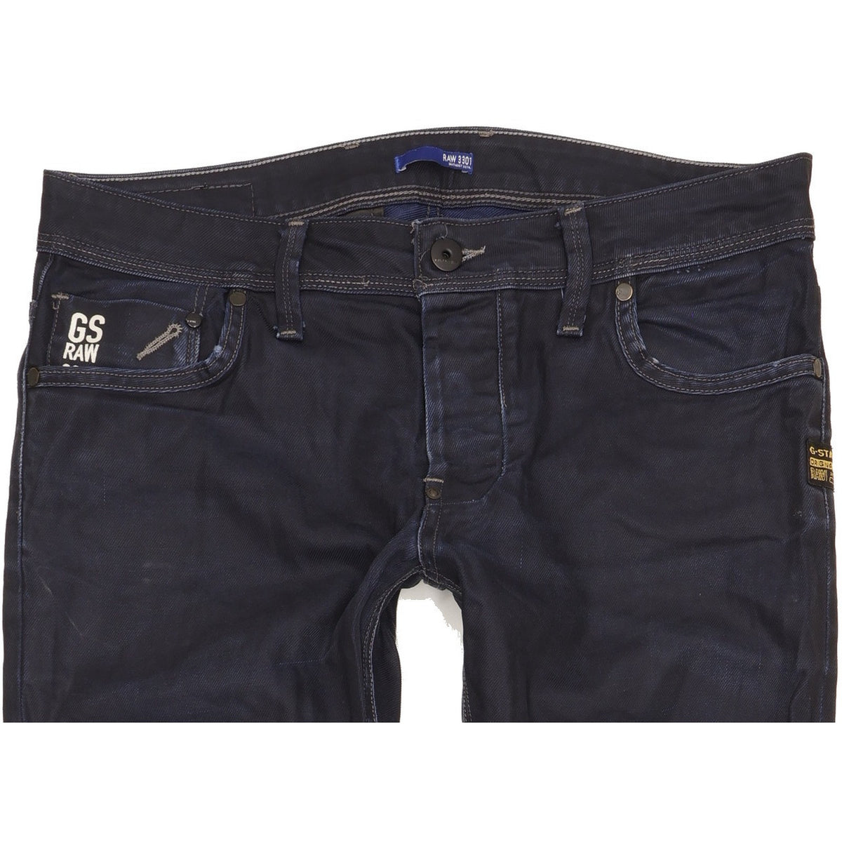 G-Star Attacc Men Navy Straight Slim Jeans W33 L32