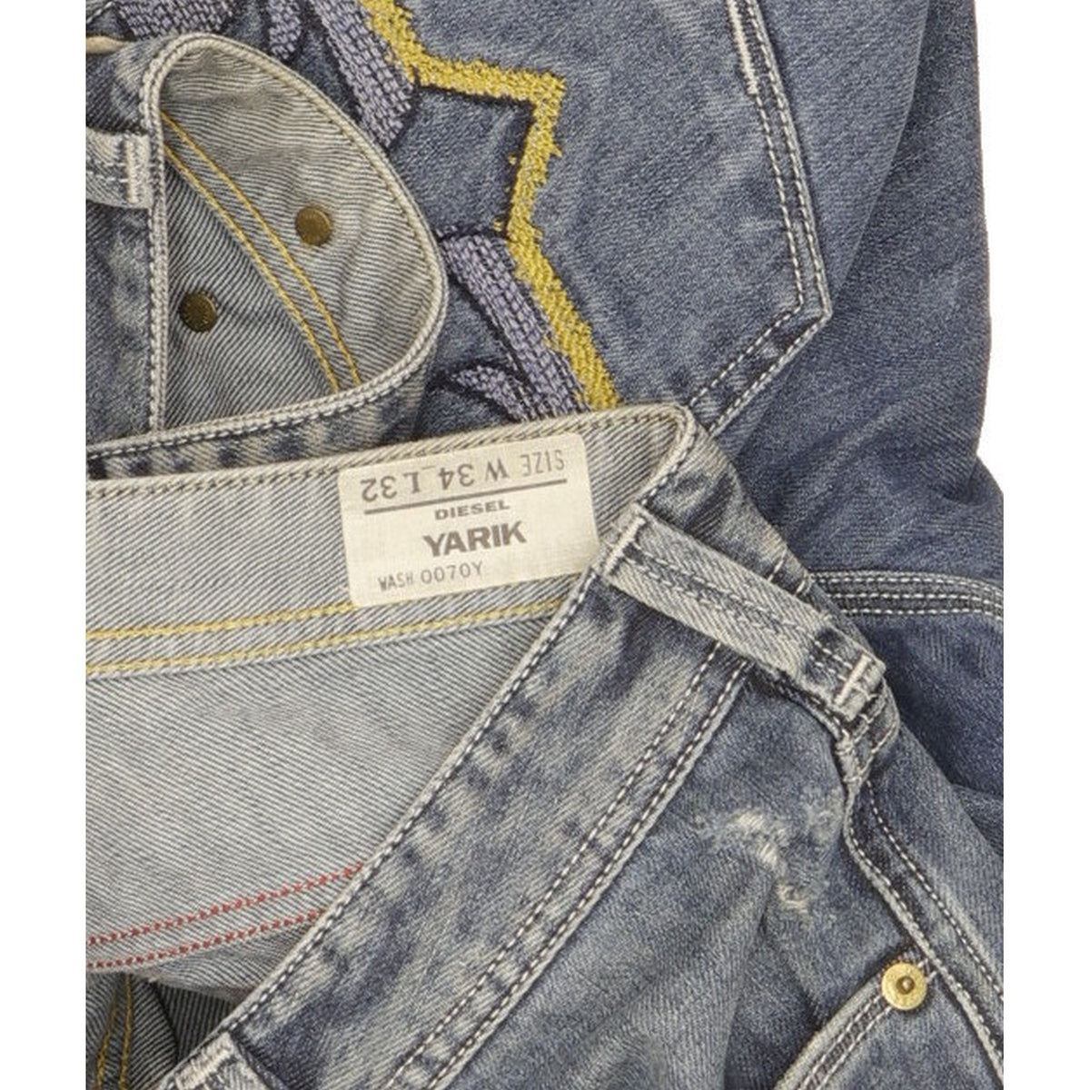 Diesel Yarik Men Blue Straight Regular Jeans W34 L30