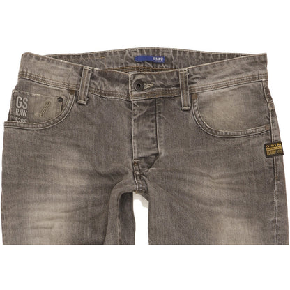 G-Star Attacc Men Grey Straight Slim Jeans W32 L32