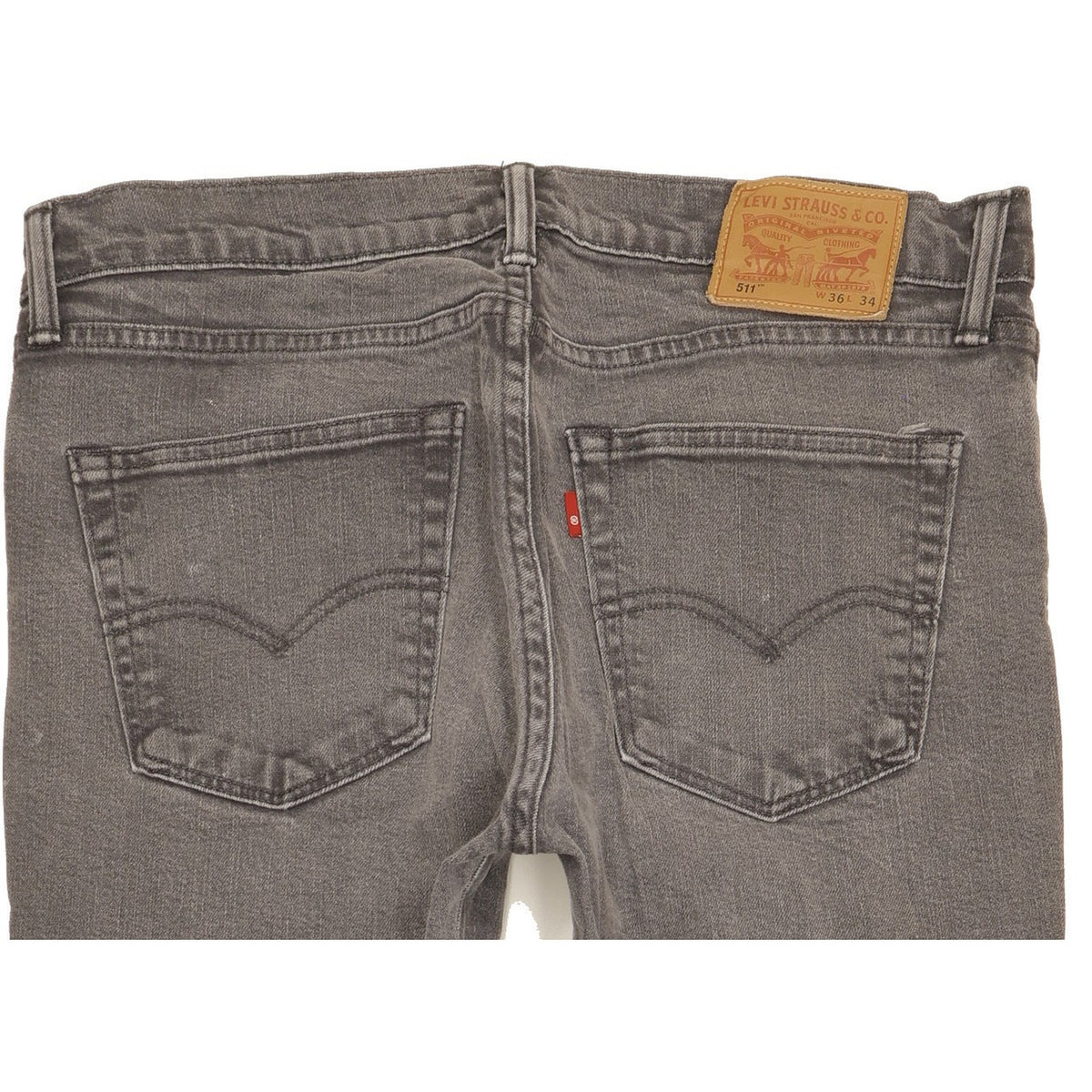 Levi's 511 Men Grey Straight Slim Stretch Jeans W36 L32