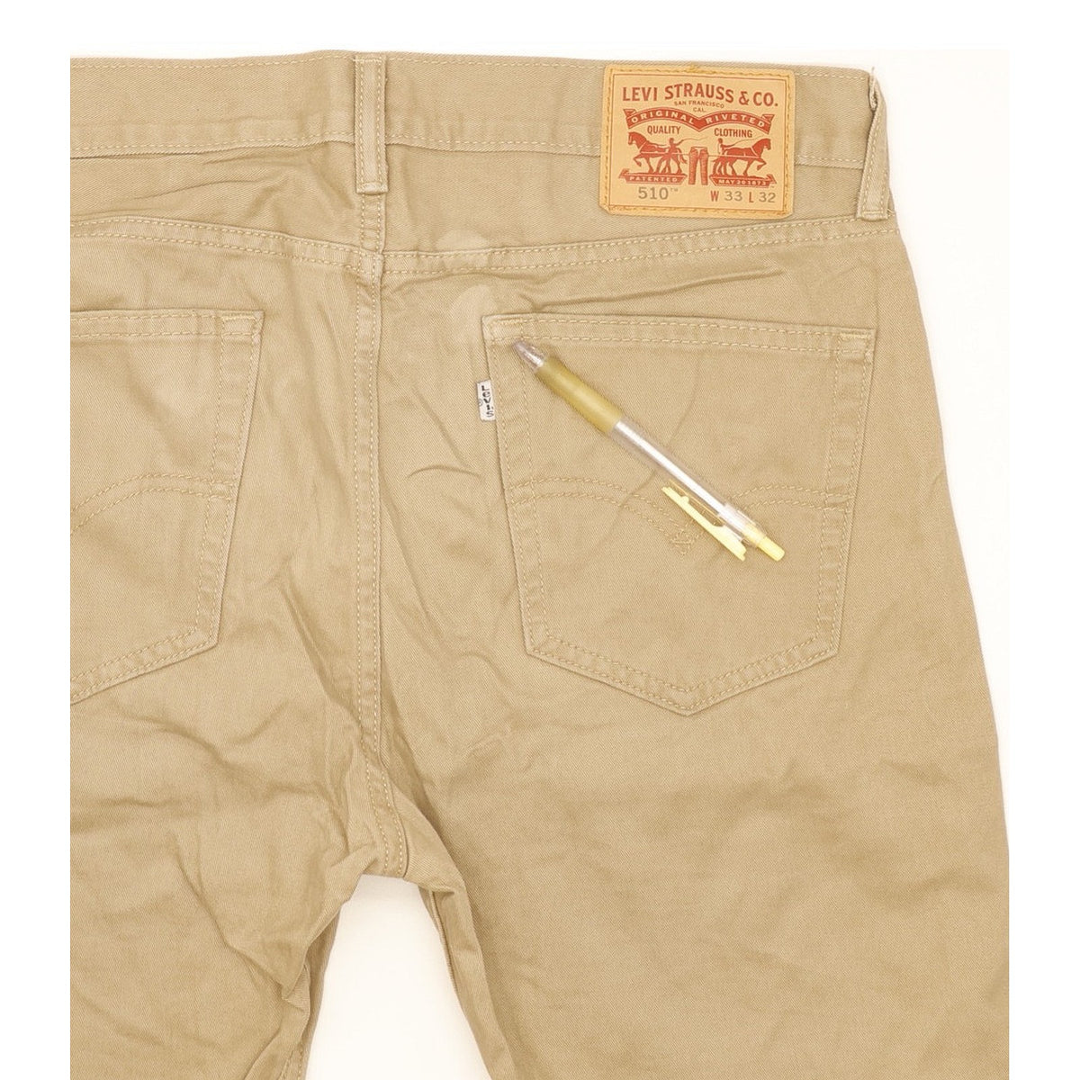 Levi's 510 Men Beige Skinny Slim Jeans W33 L30