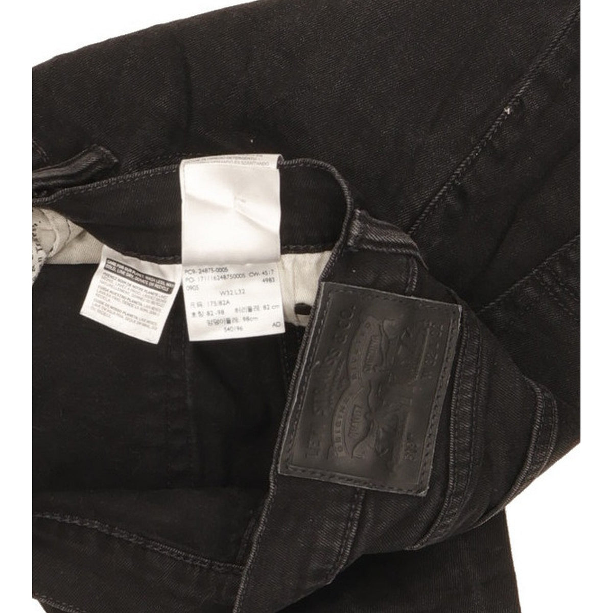 Levi's 519 Men Black Skinny Slim Stretch Jeans W32 L30