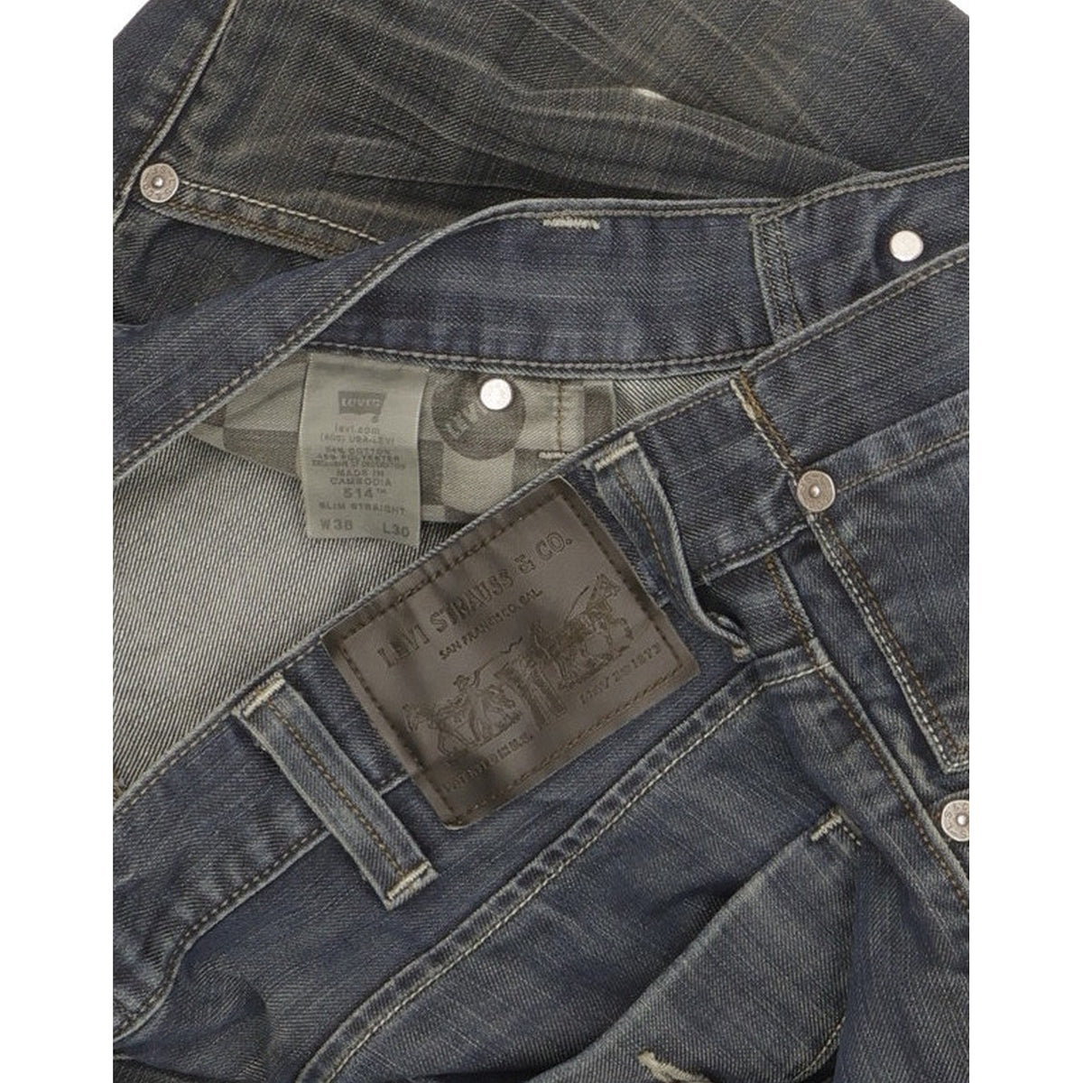 Levi's 514 Men Blue Straight Slim Jeans W38 L30