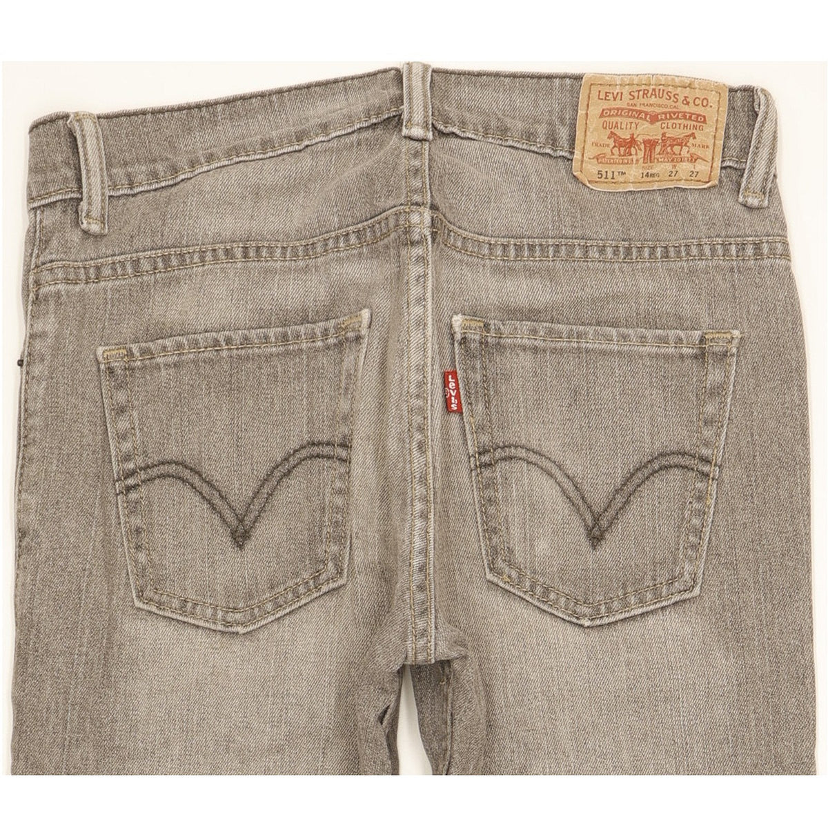 Levi's 511 Men Grey Straight Slim Stretch Jeans W27 L28