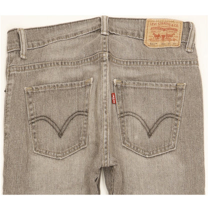 Levi's 511 Men Grey Straight Slim Stretch Jeans W27 L28