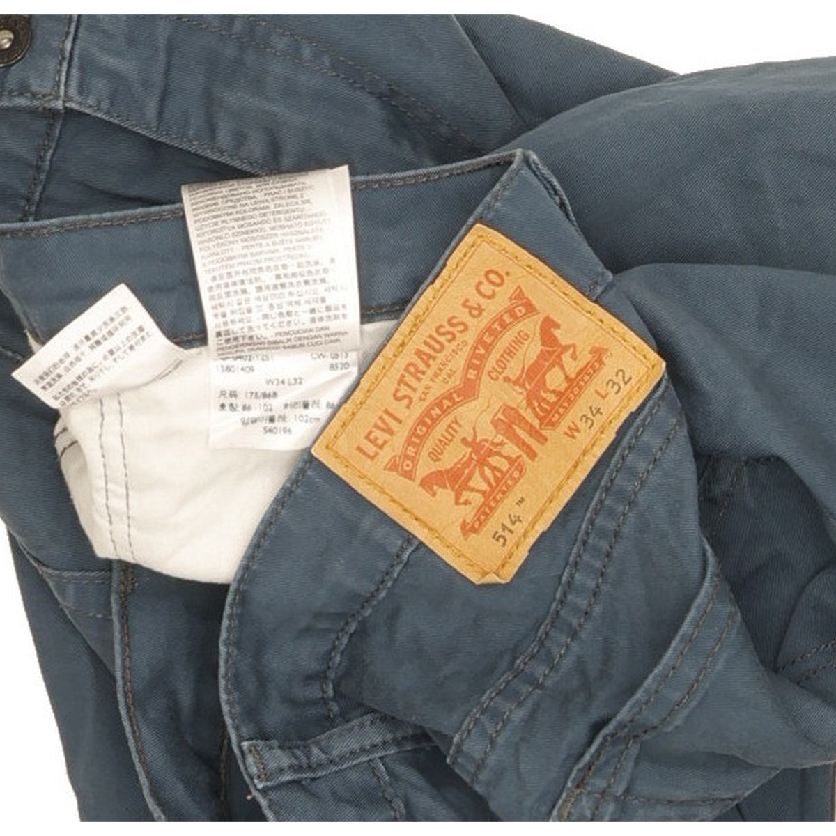Levi's 514 Men Blue Straight Slim Stretch Jeans W34 L32