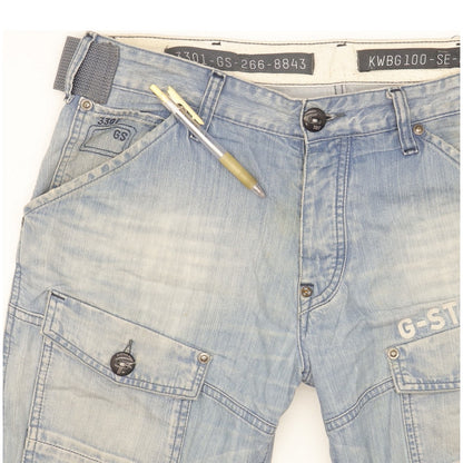 G-Star Storm Elwood Men Blue Straight Loose Jeans W34 L30