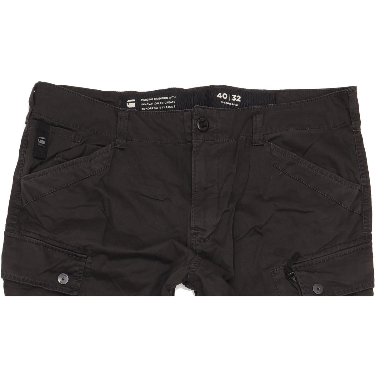 G-Star Roxic Men Black Tapered Regular Stretch Trousers W40 L32