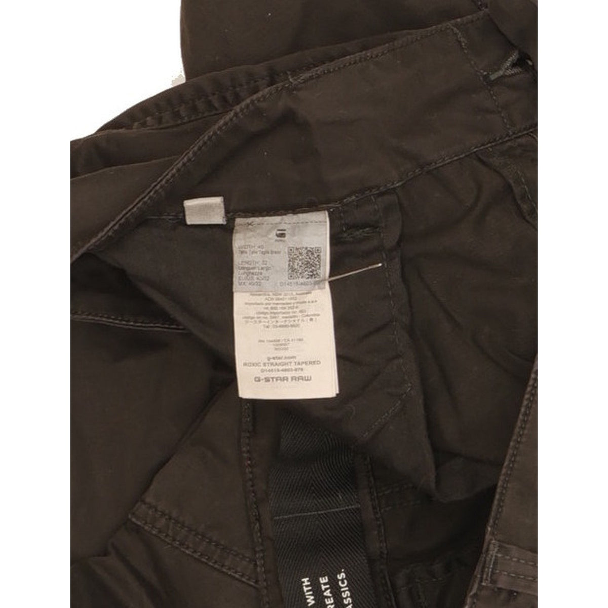 G-Star Roxic Men Black Tapered Regular Stretch Trousers W40 L32