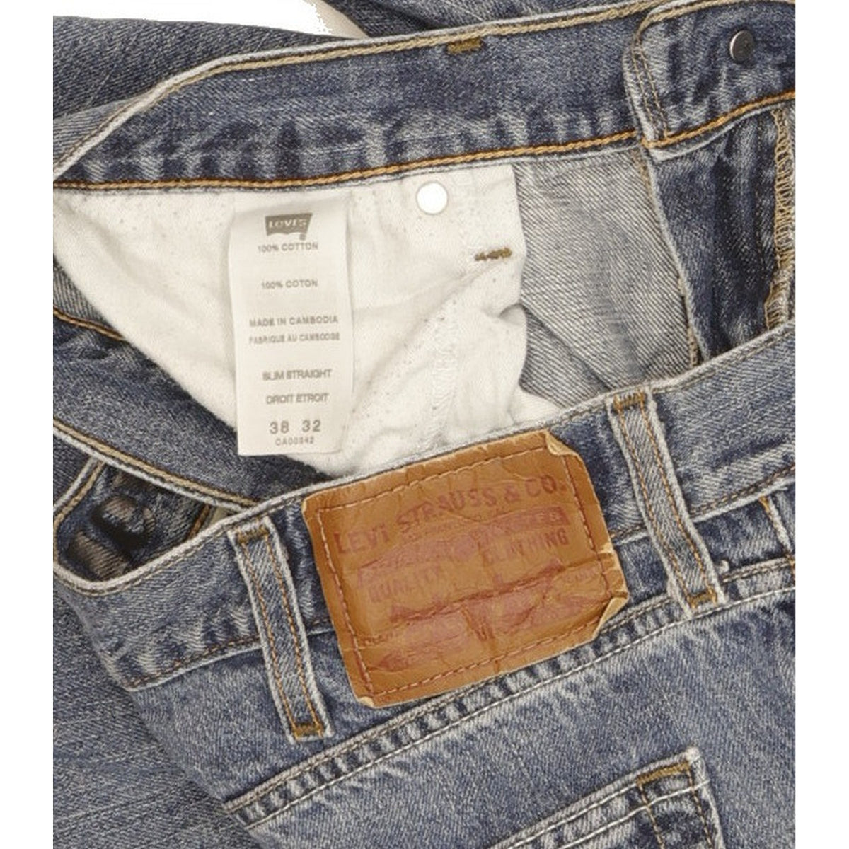 Levi's 514 Men Blue Straight Slim Jeans W38 L30