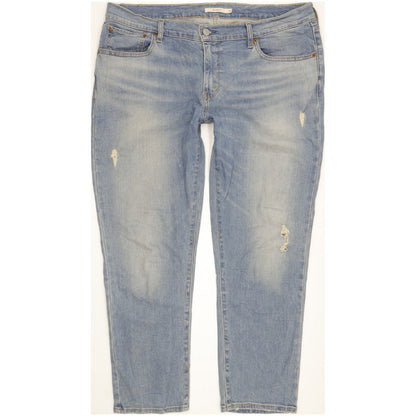 Levi's Women Blue Straight Loose Boyfriend Stretch Jeans W32 L30