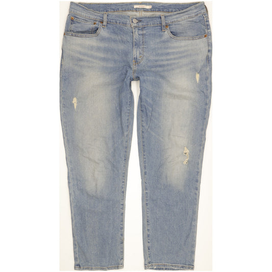 Levi's Women Blue Straight Loose Boyfriend Stretch Jeans W32 L30