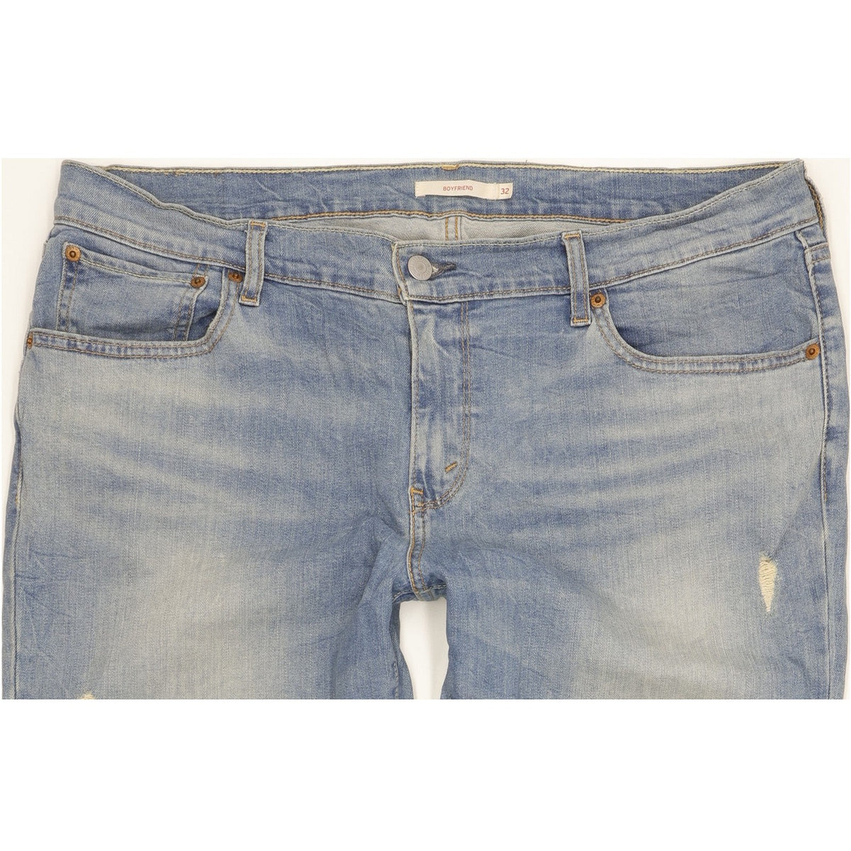 Levi's Women Blue Straight Loose Boyfriend Stretch Jeans W32 L30