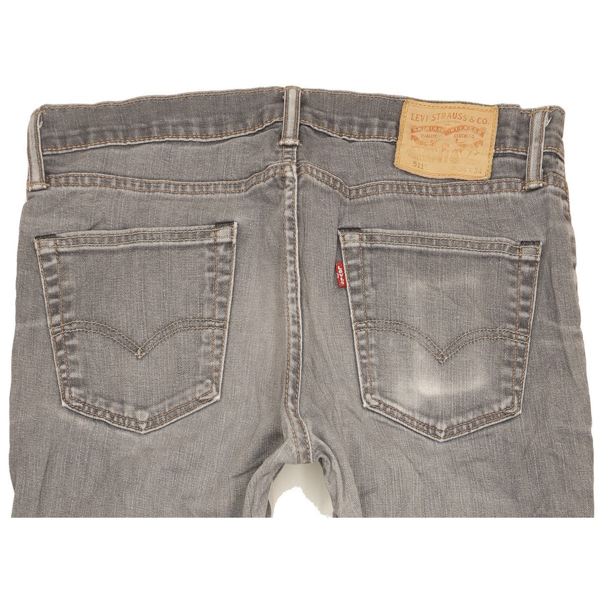 Levi's 511 Men Grey Straight Slim Stretch Jeans W34 L34