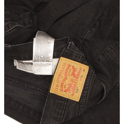 Levi's 510 Men Black Skinny Slim Stretch Jeans W33 L32