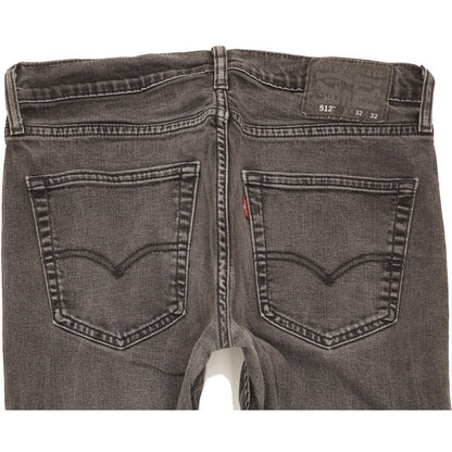 Levi's 512 Men Black Tapered Slim Stretch Jeans W32 L29