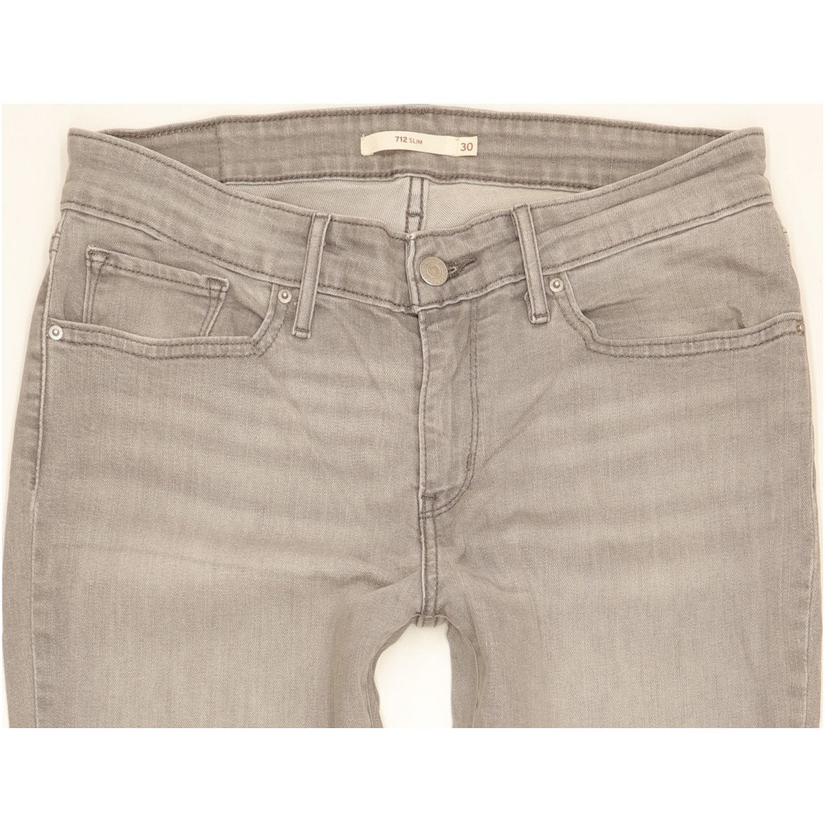 Levi's 712 Women Grey Straight Slim Stretch Jeans W30 L31