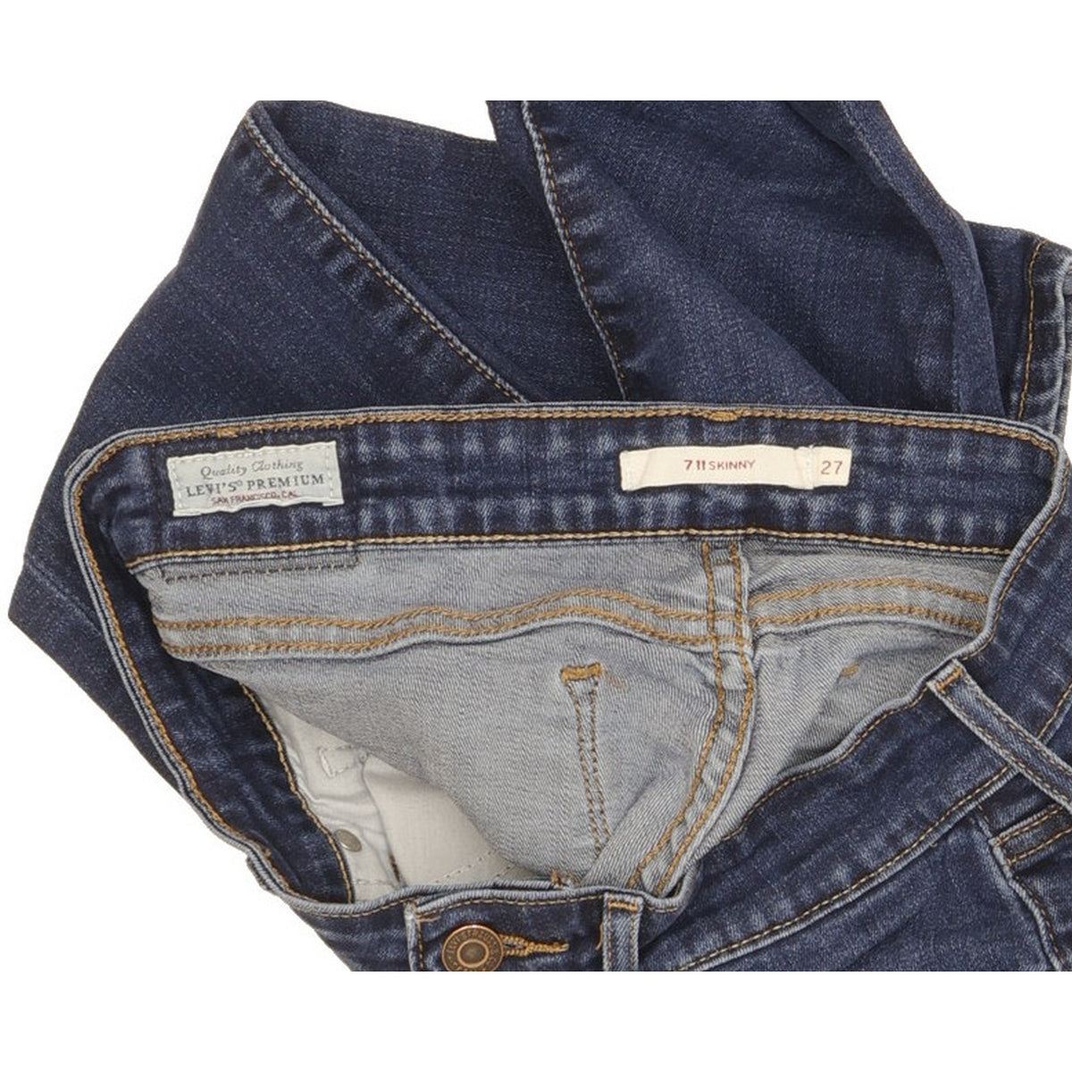 Levi's 711 Women Blue Skinny Slim Stretch Jeans W27 L27