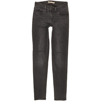 Levi's 710 Super Women Black Skinny Slim Stretch Jeans W25 L28