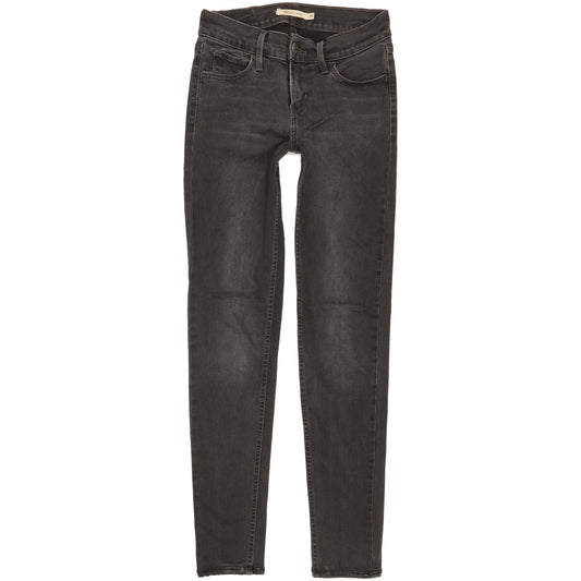 Levi's 710 Super Women Black Skinny Slim Stretch Jeans W25 L28