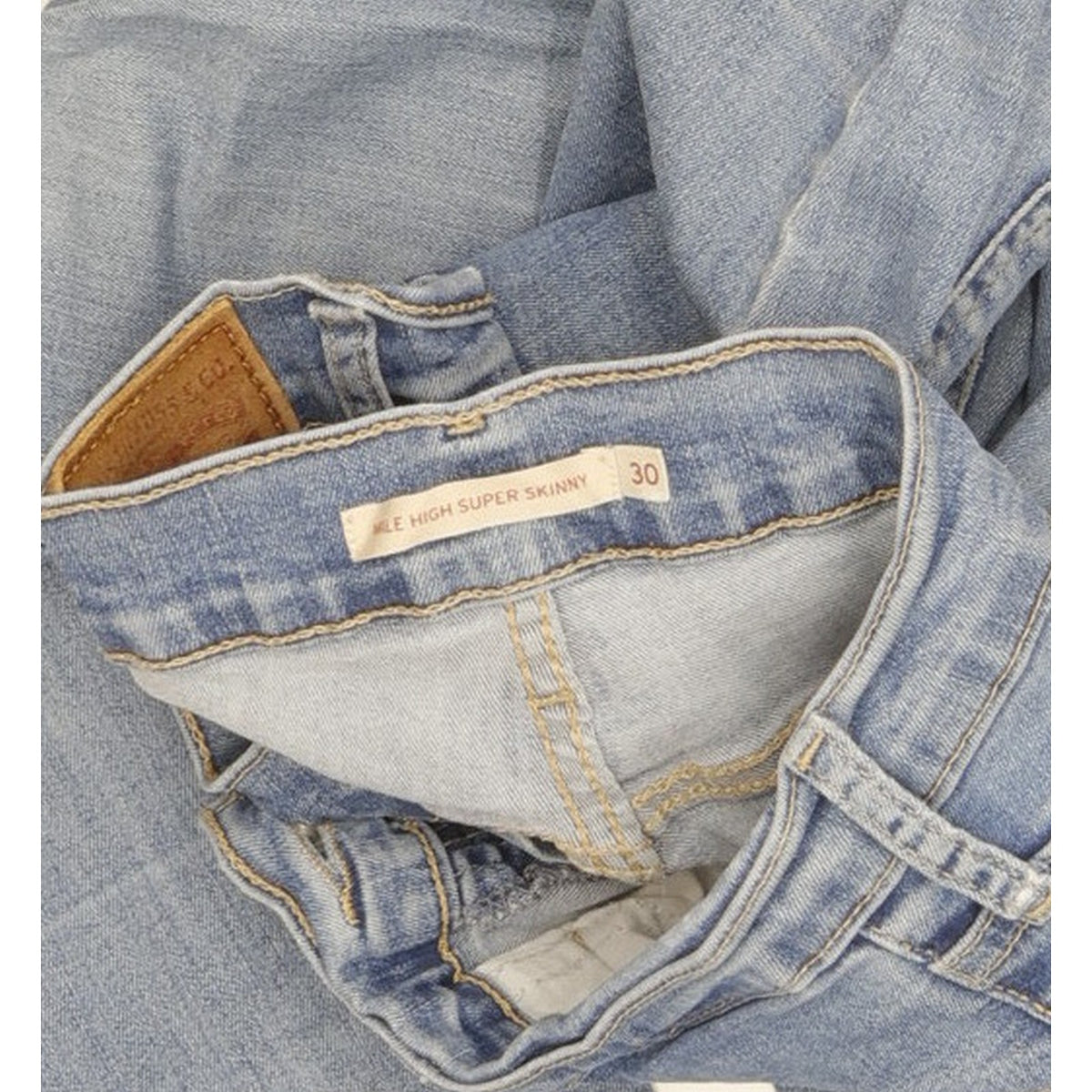 Levi's Mile Blue Skinny Slim Stretch Jeans High Waisted W30 L30