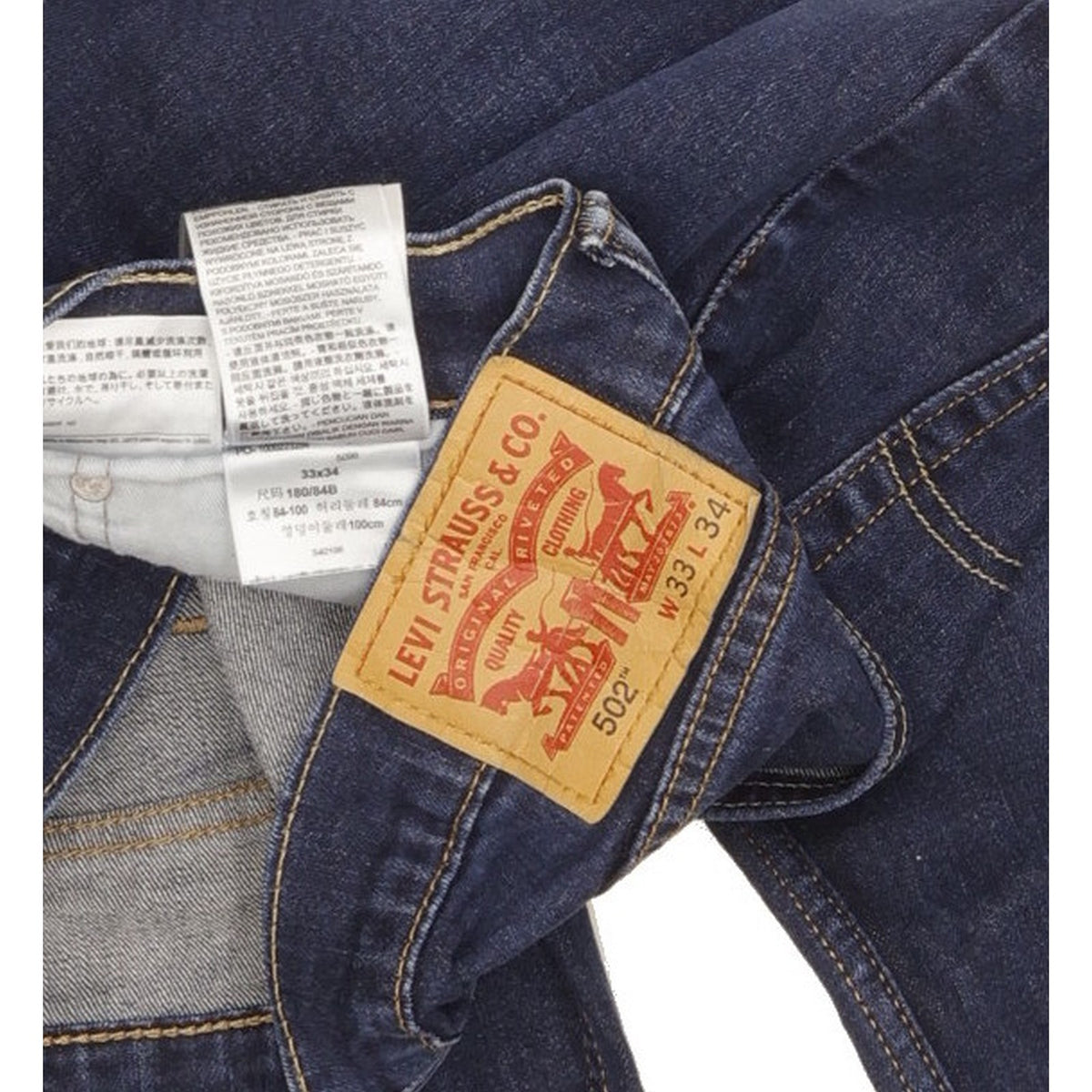 Levi's 502 Men Blue Tapered Regular Stretch Jeans W33 L31