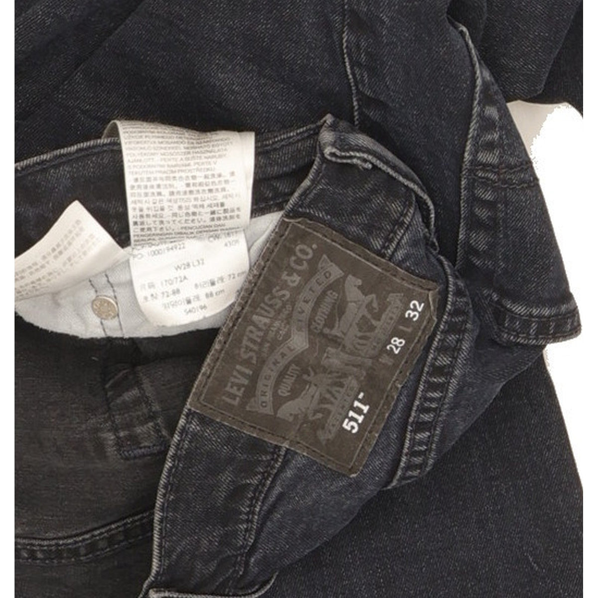 Levi's 511 Men Navy Straight Slim Stretch Jeans W28 L31