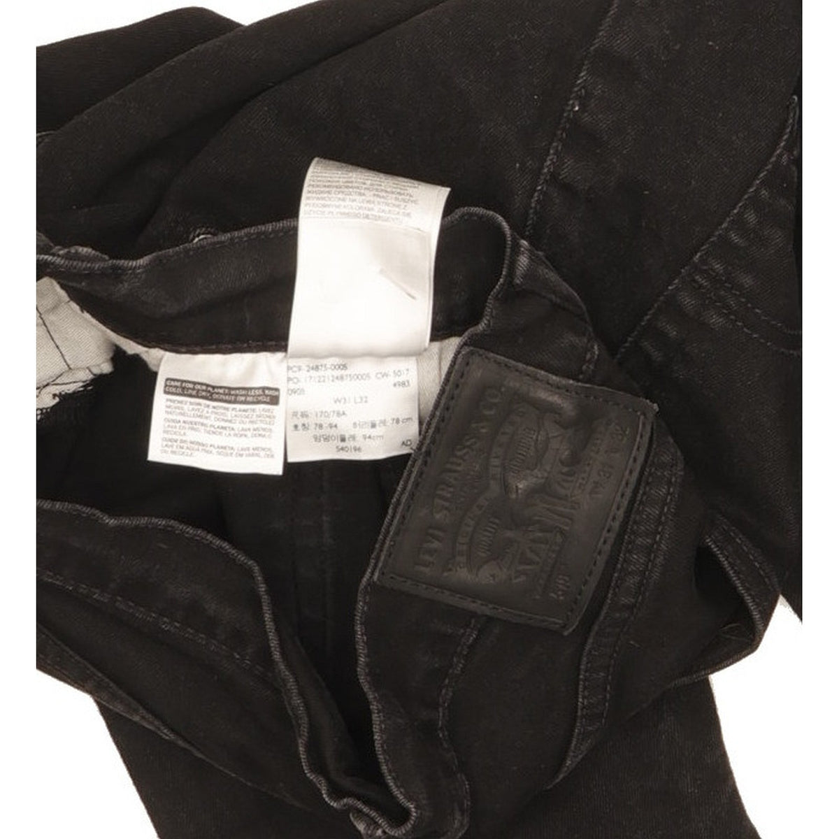 Levi's 519 Men Black Skinny Slim Stretch Jeans W31 L27