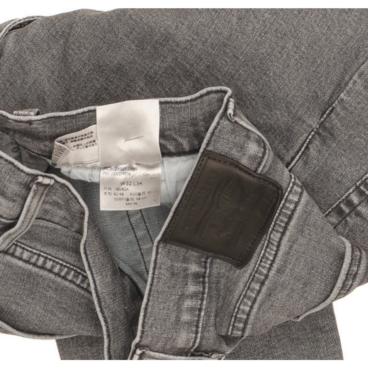 Levi's 502 Men Grey Tapered Regular Stretch Jeans W32 L32
