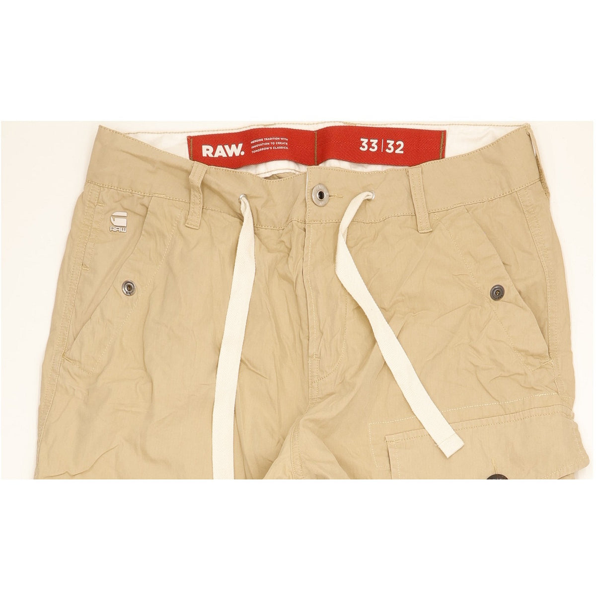 Levi's Men Beige Straight Regular Cropped Stretch Trousers W33 L32