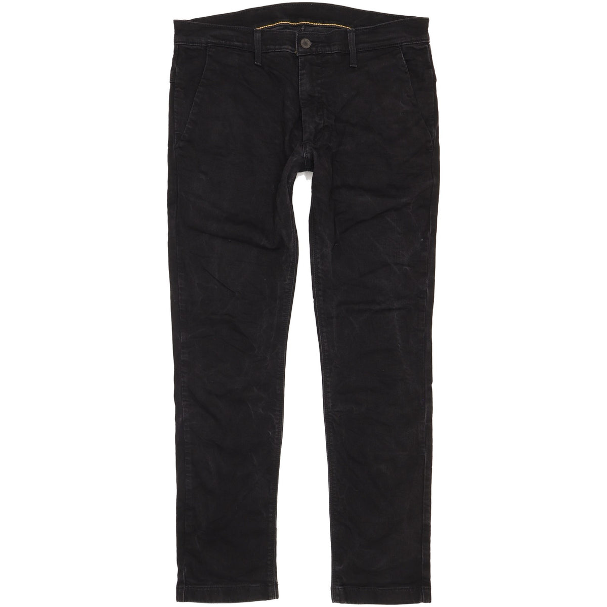 Levi's 504 Men Black Straight Regular Stretch Jeans W36 L32