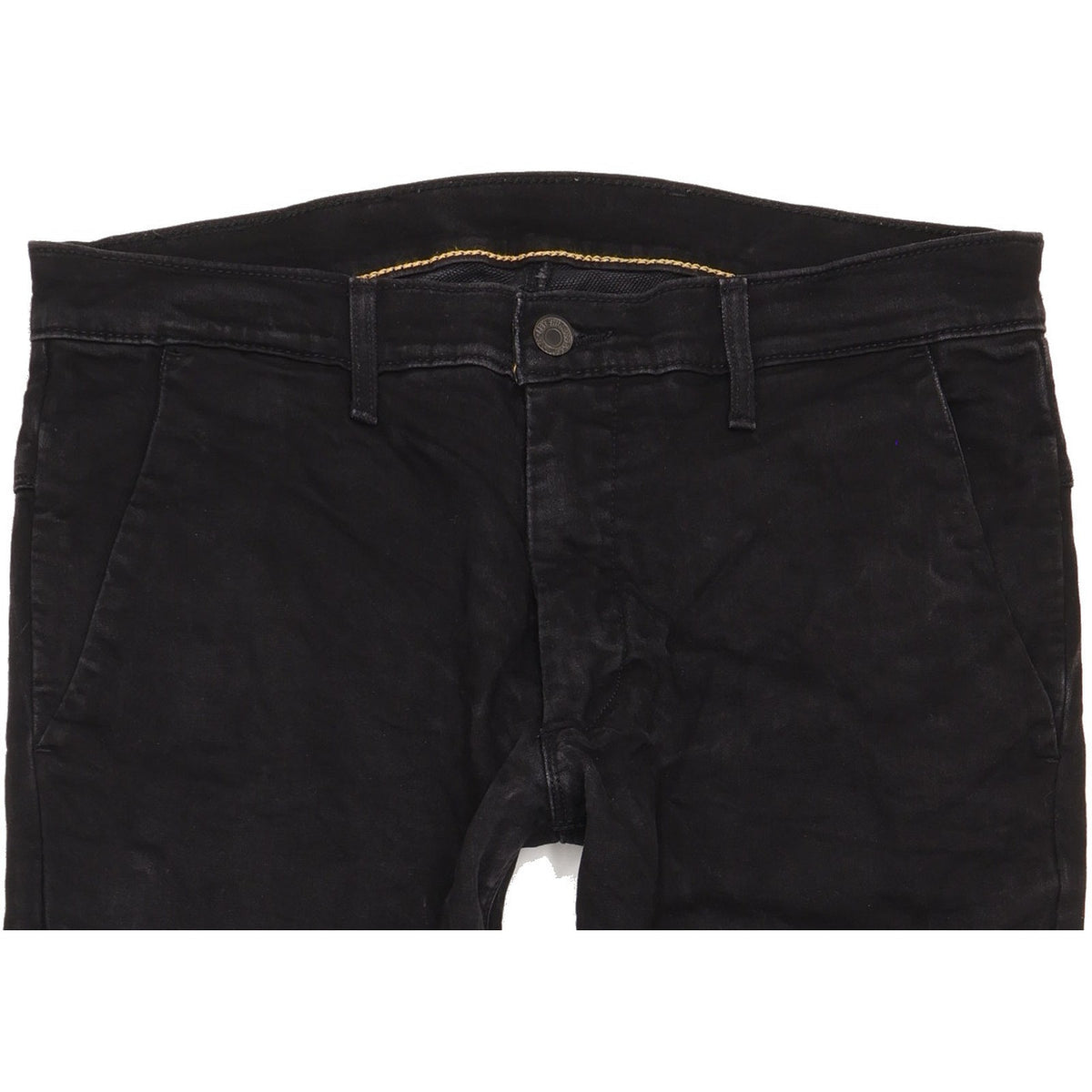 Levi's 504 Men Black Straight Regular Stretch Jeans W36 L32