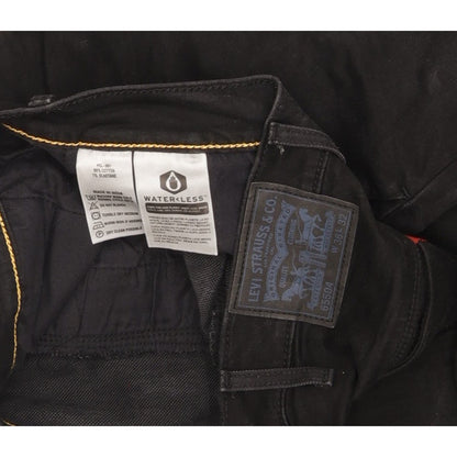 Levi's 504 Men Black Straight Regular Stretch Jeans W36 L32