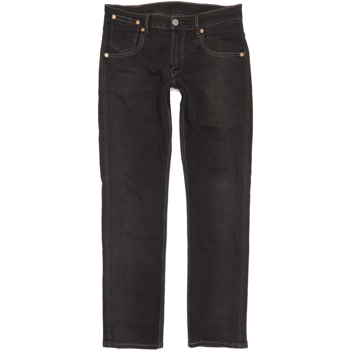 Levi's 504 Men Black Straight Regular Stretch Jeans W30 L32