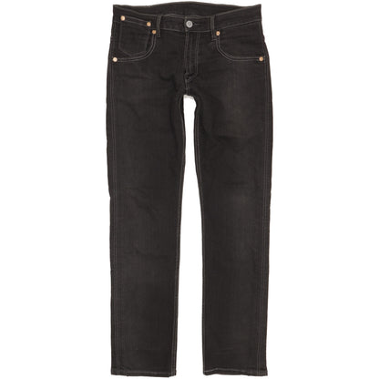 Levi's 504 Men Black Straight Regular Stretch Jeans W30 L32