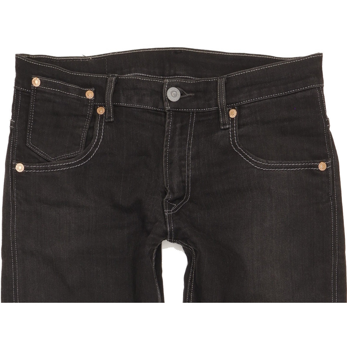 Levi's 504 Men Black Straight Regular Stretch Jeans W30 L32