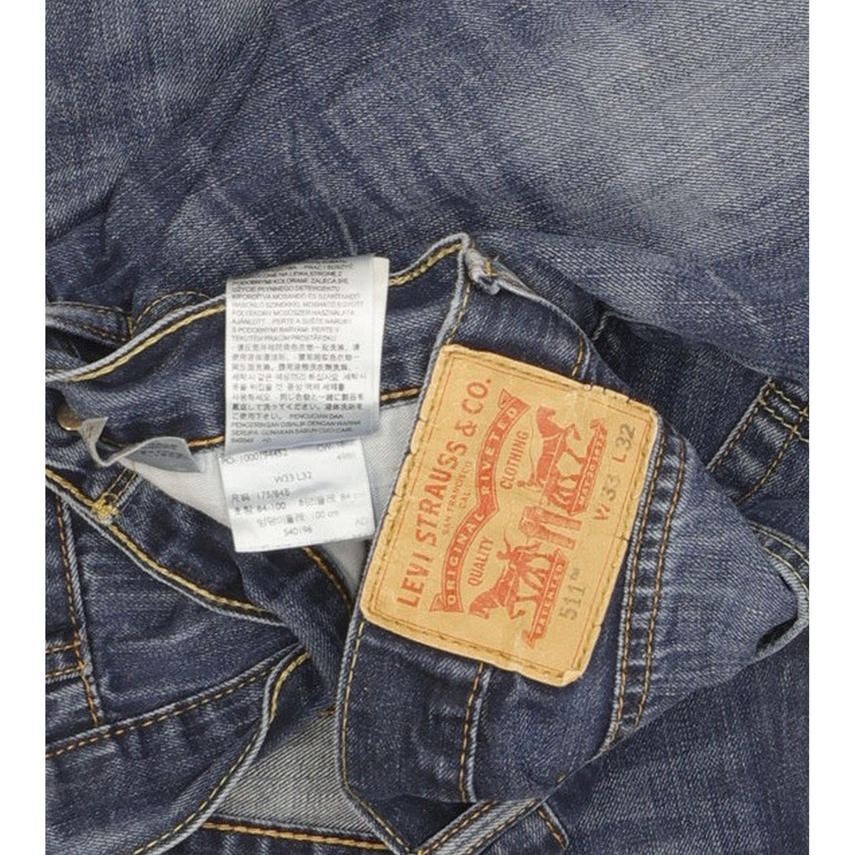 Levi's 511 Men Blue Straight Slim Jeans W33 L30