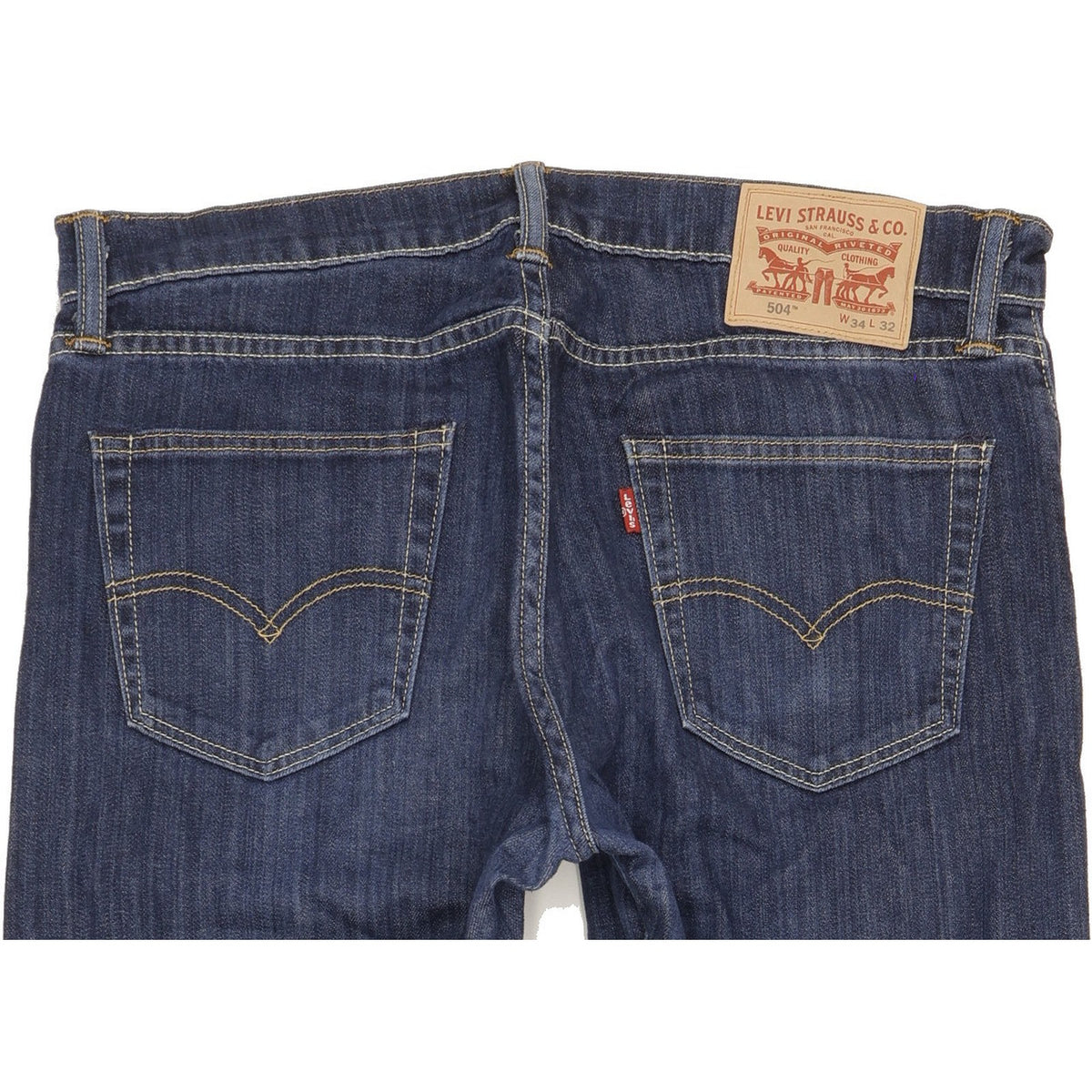 Levi's 504 Men Blue Straight Regular Stretch Jeans W34 L29
