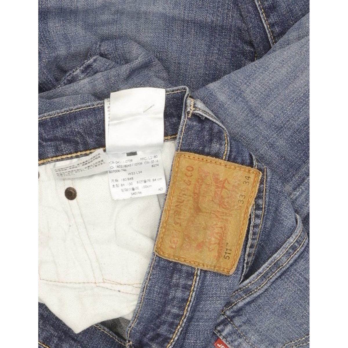 Levi's 511 Men Blue Straight Slim Stretch Jeans W33 L33