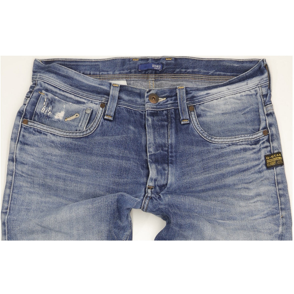 G-Star Men Blue Straight Regular Jeans W34 L35