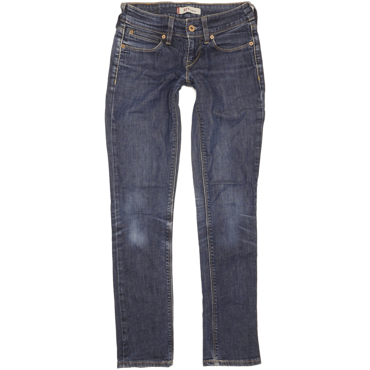 Levi's 571 Women Blue Straight Slim Stretch Jeans W27 L30