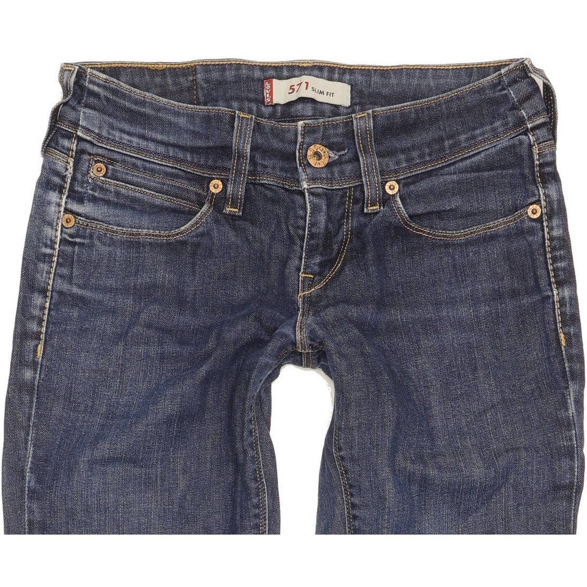 Levi's 571 Women Blue Straight Slim Stretch Jeans W27 L30