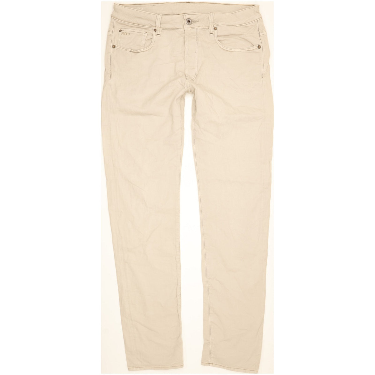 G-Star 3301 Men Beige Straight Slim Stretch Jeans W34 L33