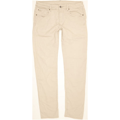 G-Star 3301 Men Beige Straight Slim Stretch Jeans W34 L33